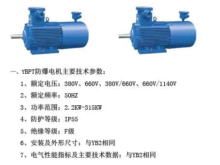 YBPT變頻防爆電機(jī)主要技術(shù)參數(shù)，如圖所示